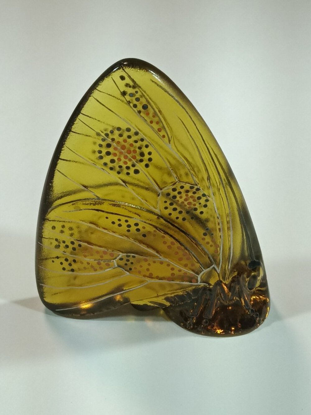 Butterfly Figurine Amber Gold Glass Lalique (France) or paperweight